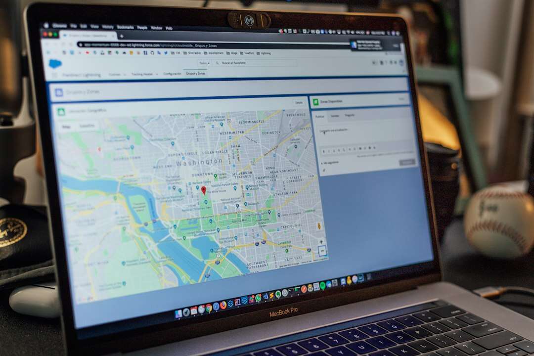 Salesforce administrator reviewing an org page on a laptop